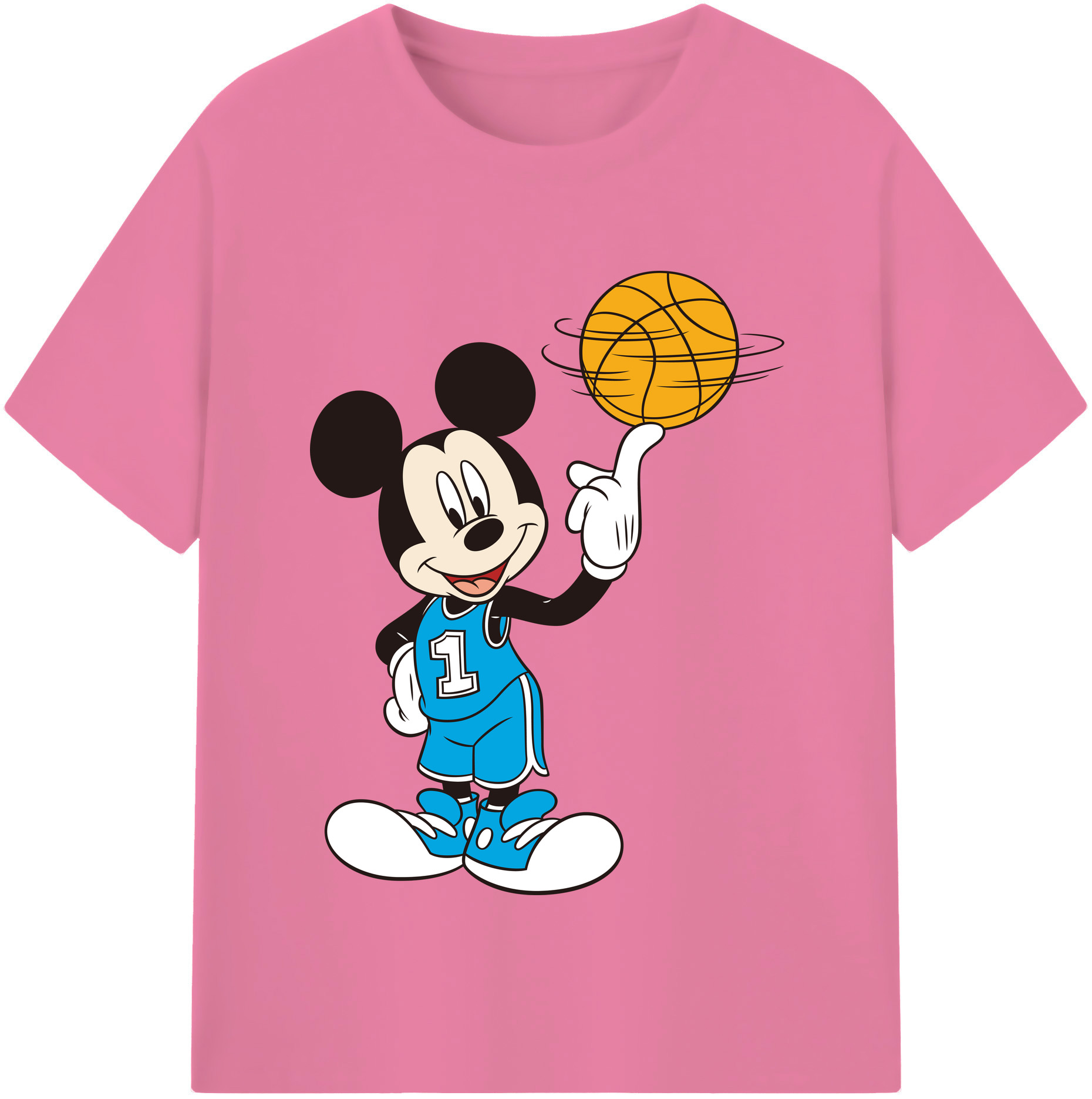 （画像用） ミッキーマウス Mickey Mouse 綿100％半袖Tシャツ（フロントプリント）
